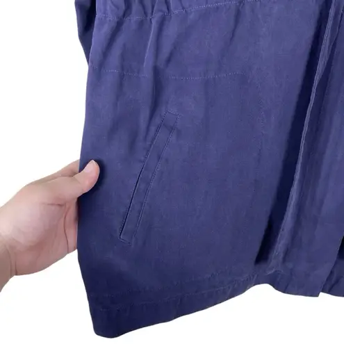 Pendleton Petites Women’s Size Large Jacket 100% Silk Tie Waist Full Zip Navy