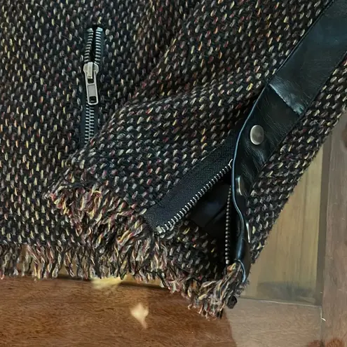 MM Couture Tweed Blazer/Jacket Wool blend and Faux Leather.