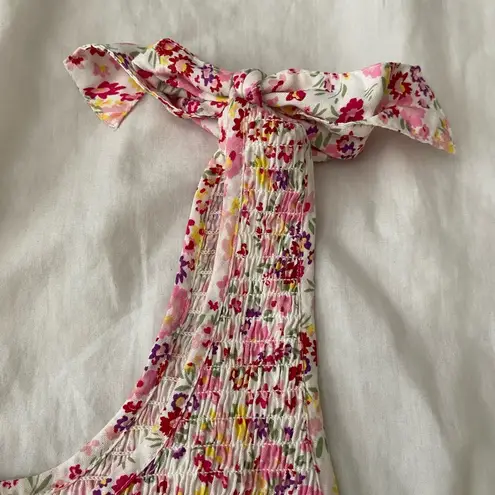 Japna Floral Smocked Tank Top with Bow Straps thumbnail 2