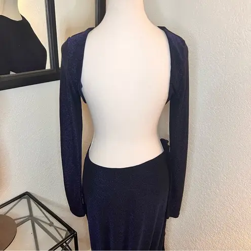 Meshki Navy Christina Backless Wrap Dress Size L NWT