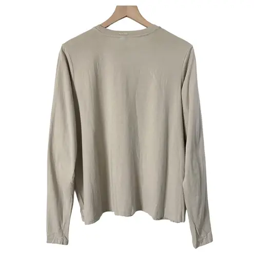 SKIMS Relaxed Long Sleeve T-Shirt in Taupe Cotton Blend Size XL