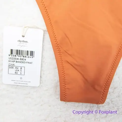 Rhythm NEW Chai Hi-Hip Banded pant Bikini Bottoms color block, size S