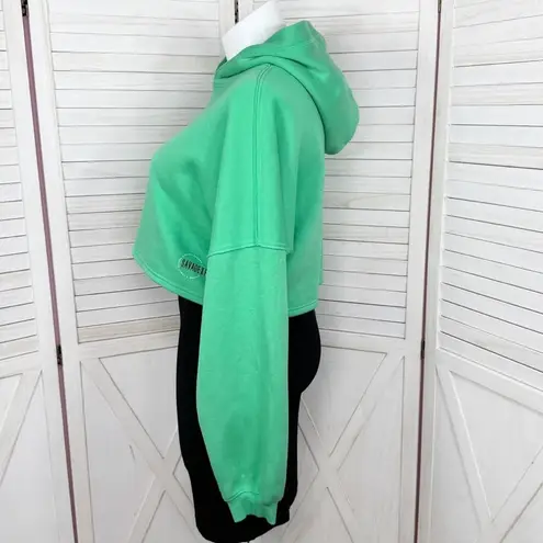 Savage X Fenty Essential Fleece Scope Logo Cropped Hoodie Sweatshirt Green XL