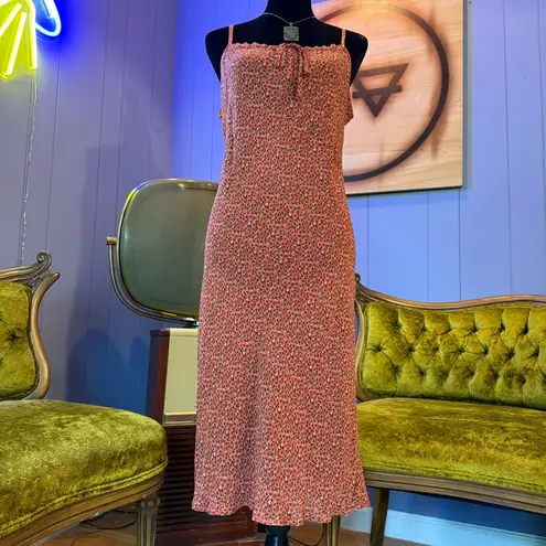 Vintage 90s Petite Sophisticate Floral Milkmaid Babydoll Dress Size 12 Red