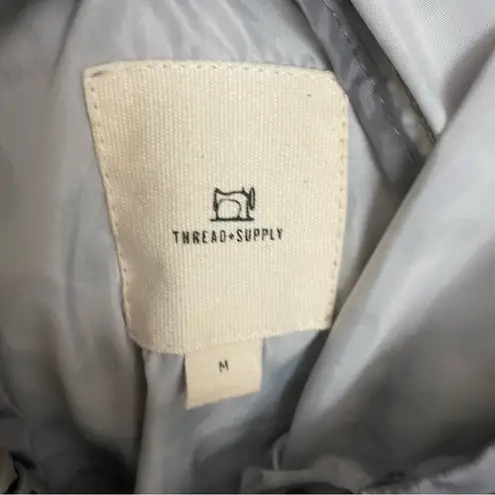 Thread & Supply Jacket Pullover Leopard Animal Print Kangaroo Pocket Grey Black Gray Size M