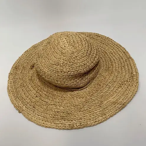 San Diego Womens Eco Friendly Straw Beach Hat Wide Brim Bow Tie OS Brown