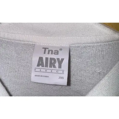 Aritzia Tna Airy Cropped Fleece Sweatshirt White Women's 2XS Oversized Old Money Size XXS