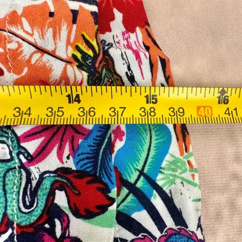 Noisy May Women's Floral Dragon Print Shorts Tropical Parrot Palm Size S