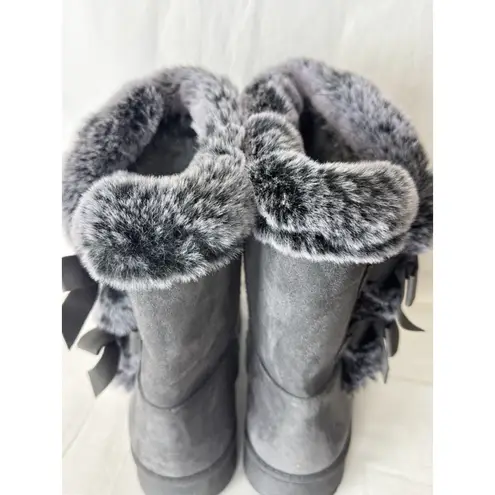 Women’s Winter Snow Boots Gray, Size 9 / EU 40, Faux Fur Lined Gray