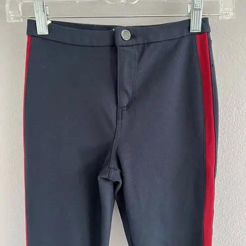 Boom Boom Jeans Navy Chino Stretch Pants with Red Stripe