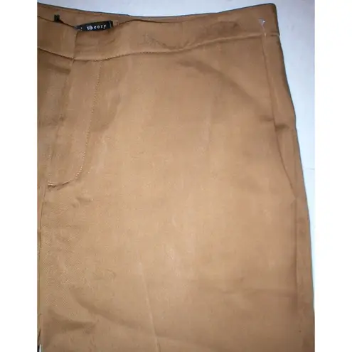 NWT $325 Theyskens Theory Dress Pants 2 Amber Gold Brown Viscose Womens Tall New