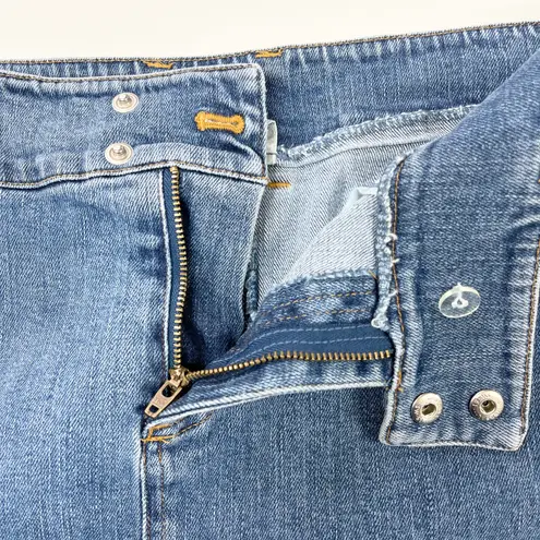 Jones Studio Denim Skirt Womens 14 Stretch Straight Pencil Retro Minimal Staple