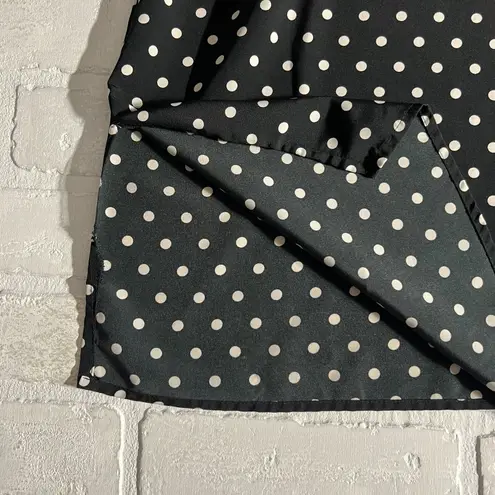 Maggie Barnes Blouse Top Womens 4X Black Polka Dot Short Sleeve Relaxed Fit Boxy