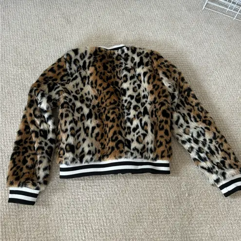 Jack by BB Dakota Faux Fur Cheetah Bomber Jacket