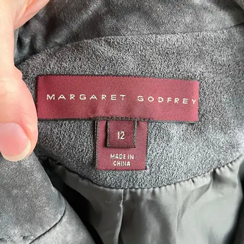 Margaret Godfrey Women's Vintage Grey 100% Leather Suede Jacket Size 12 Gray