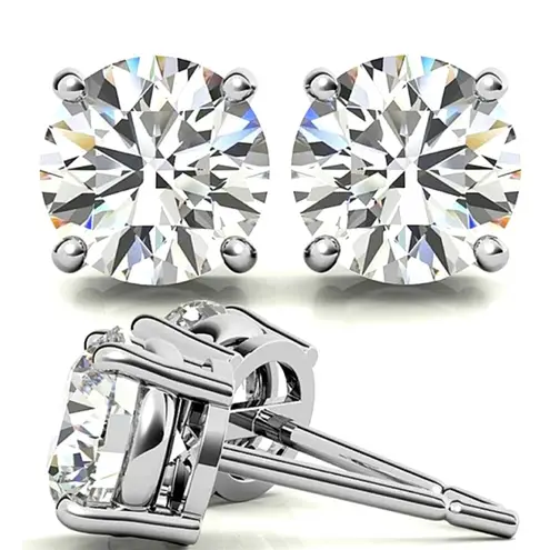 Boutique Brilliant‎ 1 Ct Diamond Stud Earrings, Platinum GRA Certificate NWT