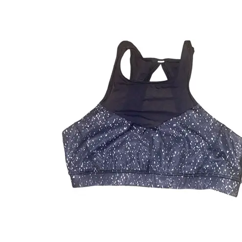 Lululemon  high neck sports bra mesh black & white splatter size 10