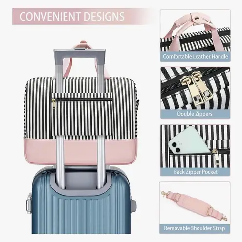 NWT Bosidu Water Resistant Canvas Women Briefcase for Work, Business, etc. Pink