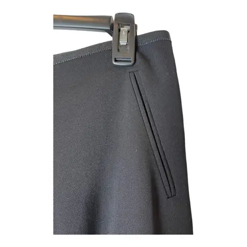 Moschino Black Wool Flat Front Wide Leg Trouser Pants Size 8