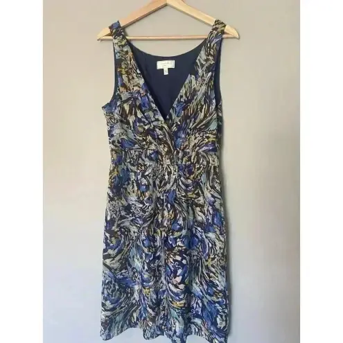 Anthro Moulinette Soeurs Oak Apple 100% Silk Dress Size‎ 12 Blue