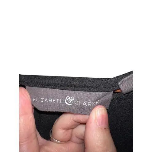 Elizabeth And Clarke Black Long Sleeved Blouse With Flirty Hem Women’s Size 16