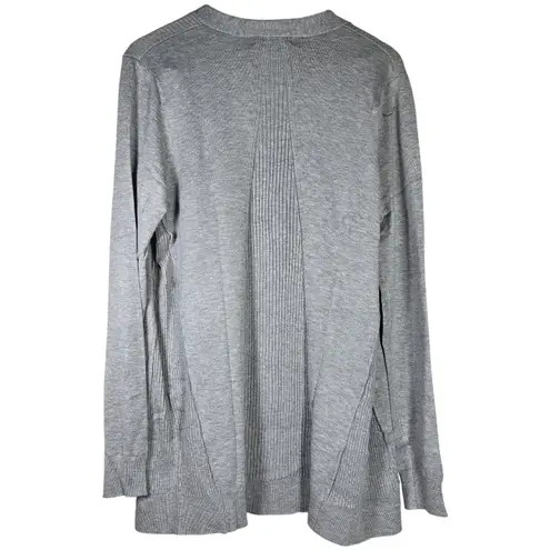 Love Ellie Gray Open Front Cardigan L Ribbed Inlay STITCH FIX J87837SF Size L