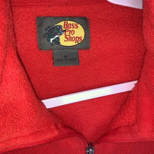 Bass Pro Shops Women's Jacket M Red Full Zip Mock Neck Pockets Long Sleeve
