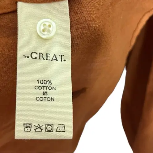 The Great Derby Embroidered Blouse Women’s Size 0 Brown Cider Puff Sleeve Floral