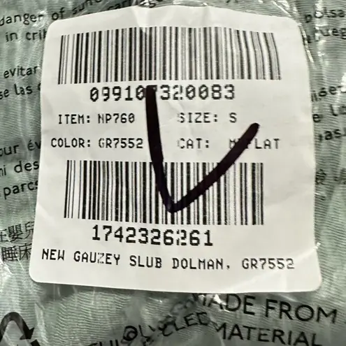 Madewell  Cap Sleeve T-Shirt Women's Small Green Cotton Slit