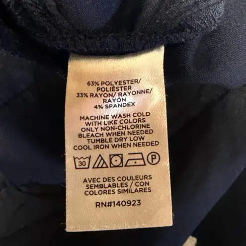 Loft Ann Taylor  Peyton Navy Blue High Rise Trouser Pants Wide Leg Size 12 Petite