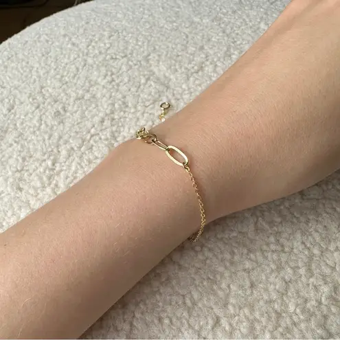 Adina Eden Pave Safety Pin Paperclip Bracelet, Women’s Dainty Charm Jewelry Gold