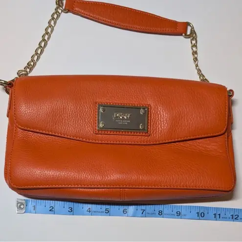 DKNY  Soft Leather Bag Orange Chain Strap Crossbody/Shoulder Purse