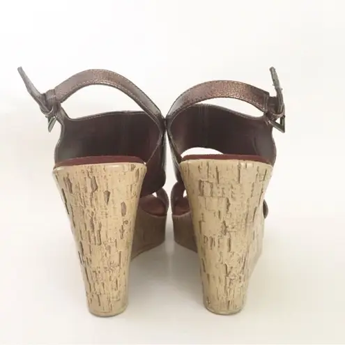 Aerosoles Trade Secret Bronze Wedge Sandal Cork 9