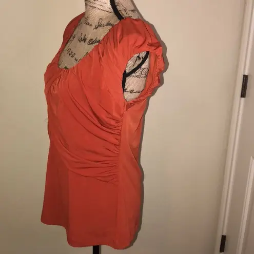 Allen B Dress Rust/Orange Color Cap Sleeve Shirt Size Large Orange