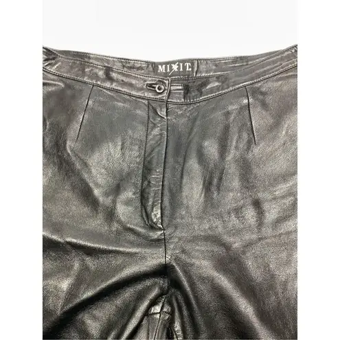 Mixit 1990's 100% Black Leather Straight Leg High Rise Pant Size 12