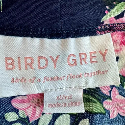 Birdy Grey Floral Navy and Pink Getting Ready Robe Size XL/XXL