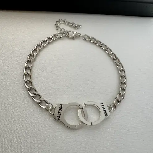 Handcuff Link Chain Bracelet for Men Women,Streetwear Hip Hop Unisex Style Silver