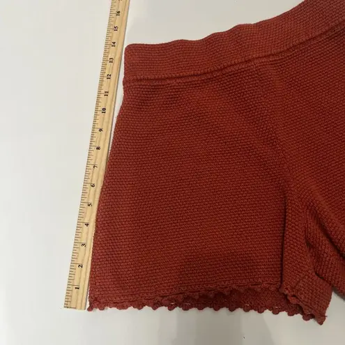 Rebecca Taylor XS Crochet Style Pull On Terracotta Shorts 100% Cotton