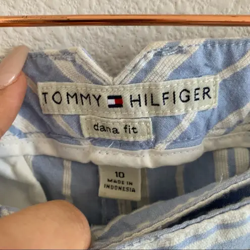 Tommy Hilfiger  Dana Fit Blue and White Crop Striped Pants 10