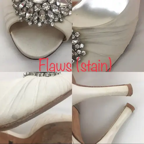 Badgley Mischka Ivory Pearson D Orsay Pumps Wedding Formal Heels Embellished 9