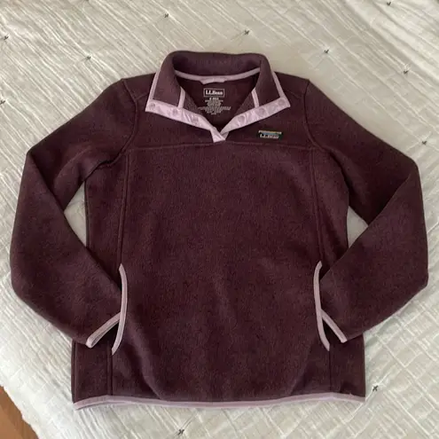 L.L. BEAN Women’s Sweater Fleece Pullover in Raisin Purple Size S