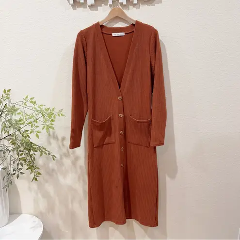 The Good Jane Amber Something Long Lightweight Cardigan Outwear One Size NWT Brown