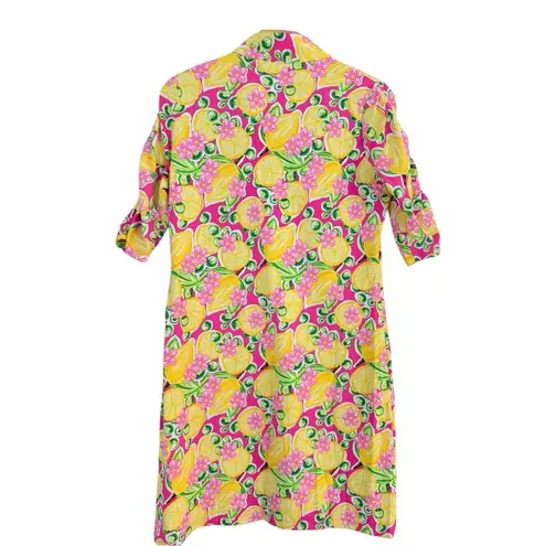 IBKUL Ruched Elbow Length Shift Dress Calista Hot Pink Golf Athletic Size S NEW