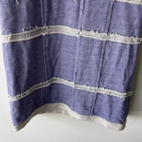 The Bar  By Melis Kozan Dress Womens Medium Blue Grey Stiched Knit Sweatshirt Casual