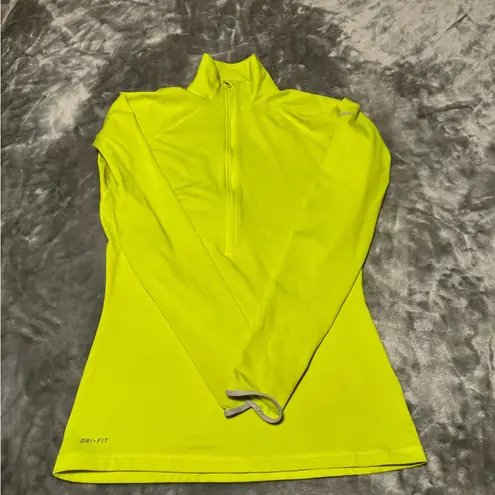 Nike  Pro Bright Yellow Dri-fit Long Sleeve Sweater