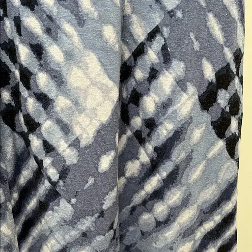 Nic+Zoe Sleeveless Gathered Waist Blue Watercolor Print Dress - Size Medium