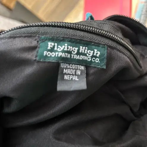 Flying High Boho Blue Multicolor Embellished Shoulder Crossbody Bag