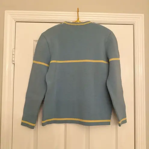 Lido of California Ski Sweater Women Sz L Pure Virgin Wool Outdoor 60s Retro Vtg Blue Size L - Image 7