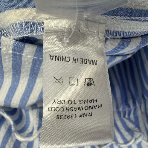 Pomander Place Tuckernuck Blue White Stripe Selena Maxi Dress Size S Puff Sleeve