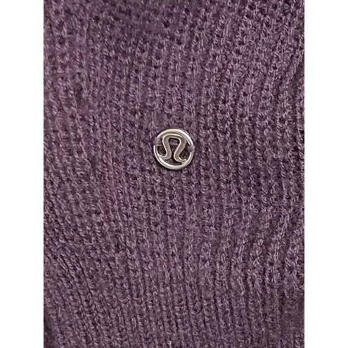 Lululemon Merino Wool Sweater Purple Women'sSize 8 Thumbhole Knit Pullover